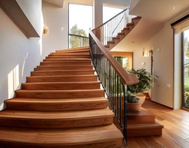 escalier bois demi tournant